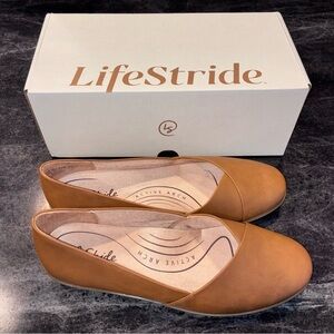 LifeStride Notorious Flats, Tan, 9.5W, NIB